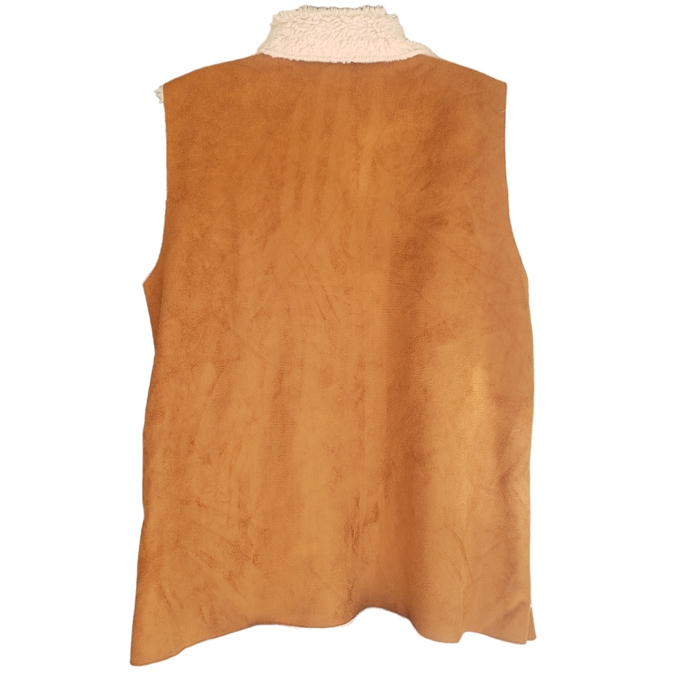 Knox Rose Faux Fur Brown Vest in XL - Picture 2 of 7